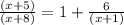\frac{(x+5)}{(x+8)}=1+\frac{6}{(x+1)}