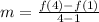 m=\frac{f(4)-f(1)}{4-1}