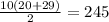 \frac{10(20+29)}{2}=245