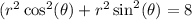 (r^2\cos^2(\theta)+r^2\sin^2(\theta)=8