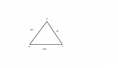 Can you check my geometry answer?  the perimeter of triangle abc is 30 feet. ab=5x-7;  bc=3x+1;  ac=