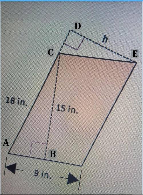 Find the value of h in the parallelogram. round your answer to the nearest tenth