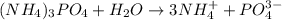 (NH_4)_3PO_4+H_2O\rightarrow 3NH_{4}^++PO_{4}^{3-}