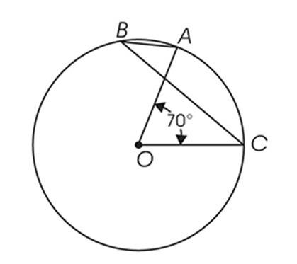 1. what's the size of ∠abc shown in the above figure?   a. 140°  b. 70°  c. 20°  d. 35°