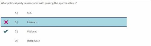 What political party is associated with passing the apartheid laws?  anc afrikaans national sharpevi