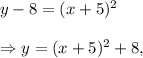 y-8=(x+5)^2\\\\\Rightarrow y=(x+5)^2+8,