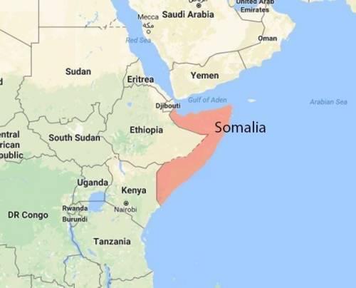 On the map above, somalia is located at letter  and sudan is located at letter  a. e .  . b b. d .