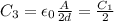 C_3=\epsilon_0 \frac{A}{2d}=\frac{C_1}{2}