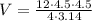 V= \frac{12 \cdot 4.5 \cdot 4.5}{4 \cdot 3.14}