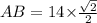 AB=14{\times}\frac{\sqrt{2}}{2}
