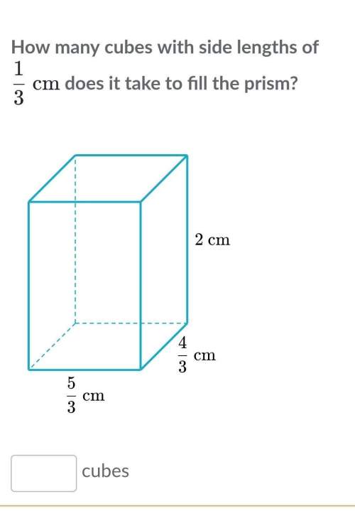 How many cubes with side lengths of&nbsp; 1/3&nbsp; cm&nbsp; does it take to fill the prism?