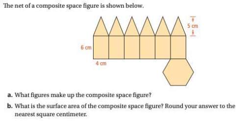 The net of a composite space figure is shown below. a. what figures make up the composite space figu
