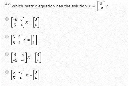 Which matrix equation has the solution