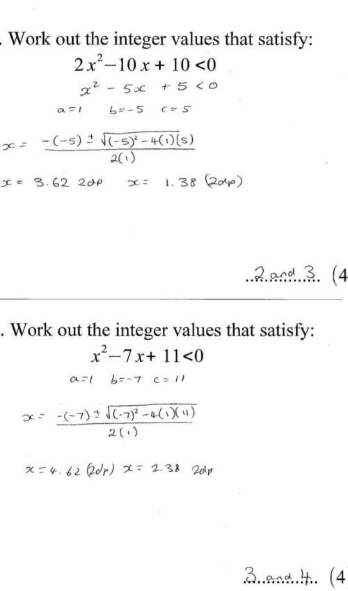 Quadratic equation with quadratic inequalities why is the answer rounded like this