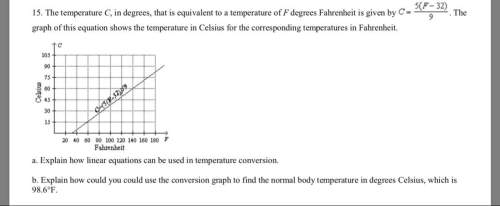 15. the temperature c, in degrees, that is equivalent to a temperature of f degrees fahrenheit is gi