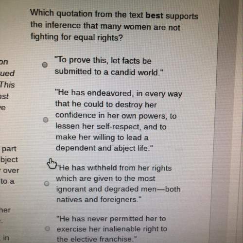 Which quotation from the text best supports the inference that many women are not fighting for equal