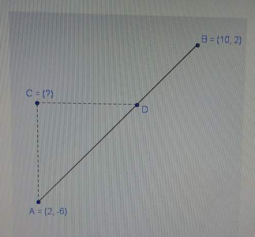In the diagram, point d divides line segment ab in the ratio of 5: 3. if line segment ac is vertical