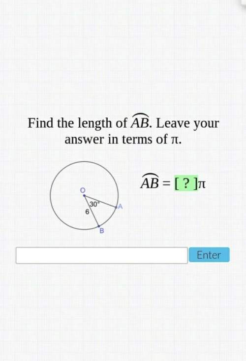 Find the length of ab leave your answer in terms of pi
