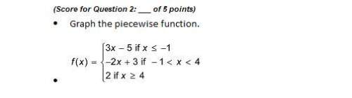 Graph the piece wise function. see image below for problem.