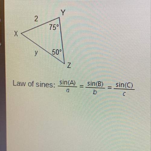 Use the law of sines to find the value of y. round to the nearest tenth. y=