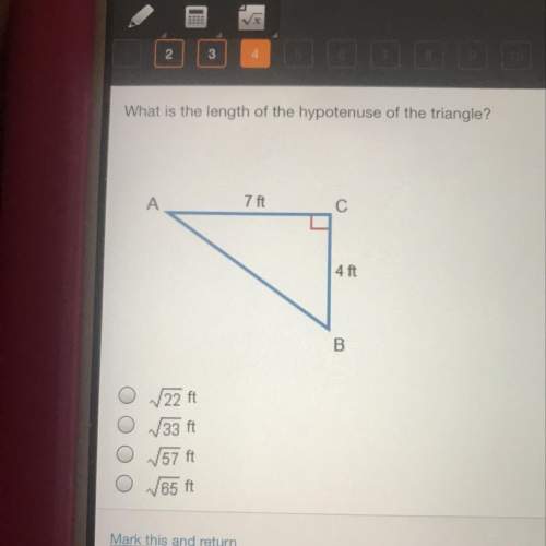 What is the length of the hypotenuse of the triangle?