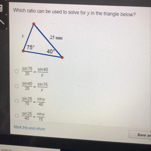 Which ratio can be used to solve for y in the triangle below?