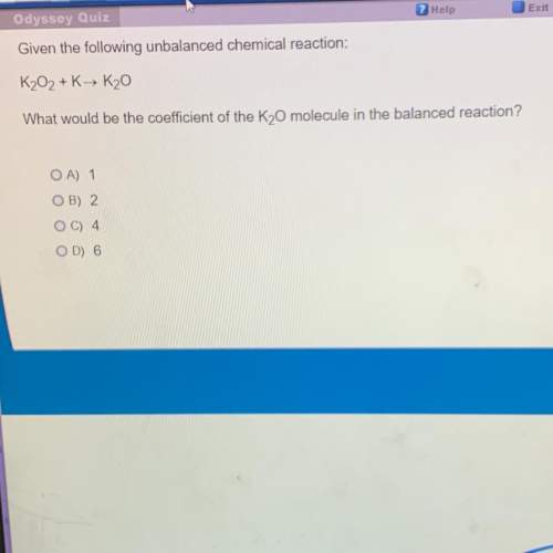What would be the coefficient of the k2o molecule in the balanced reaction