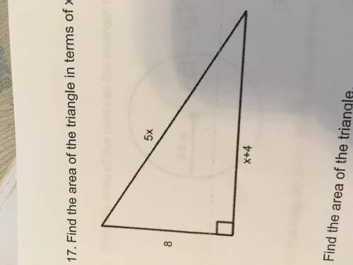 Find the area of the triangle in terms of x