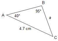 Use the law of sines to find the value of a. law of sines: what is the best approximation of the v