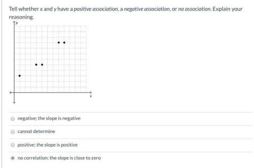 1. tell whether x and y have a positive association, a negative association, or no association. expl
