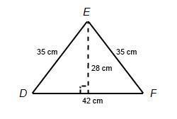 Asap what is the area of triangle def?  a)294 square centimeters b)490 square cent