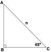 Find the length of segment bc. a) 2n b) √n c) √2n d) [tex]\frac{n\sqrt{2} }{2}[/tex] e) n√2