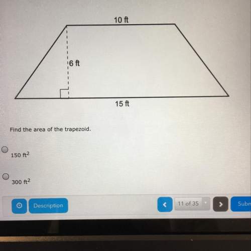 Find the area of the trapezoid a. 150 ft^2 b. 300 ft^2 c. 45 ft^2 d. 75 ft^2