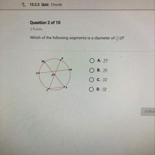 Which of the following segments is a diameter of o?