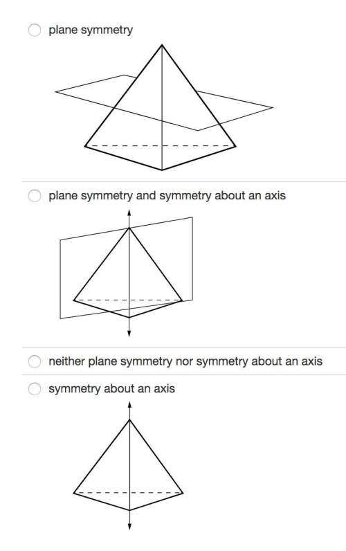 Find whether the figure has plane symmetry, symmetry about an axis, or neither.