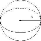 What is the relationship between the volume and surface area of the sphere shown? a. v &lt; sab. v