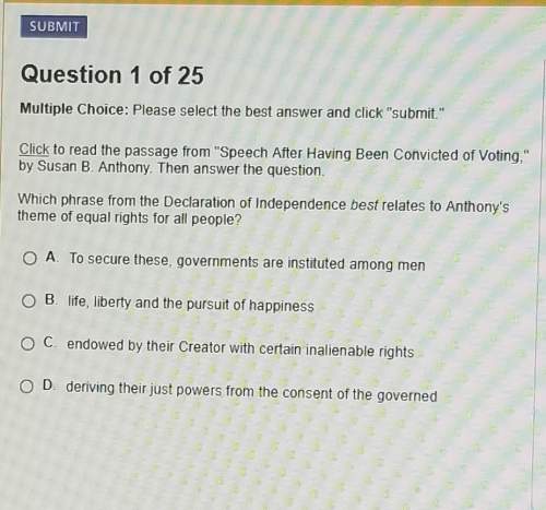 Which phrase from the declaration of independence best relates to anthony's theme of equal rights fo