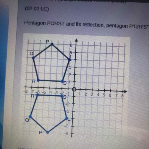 Pentagon pqrst and its reflection, pentagon p'q'r's't', are shown in the coordinate plane below: wh