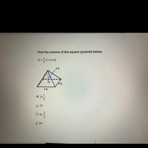Find the volume of the square pyramid below