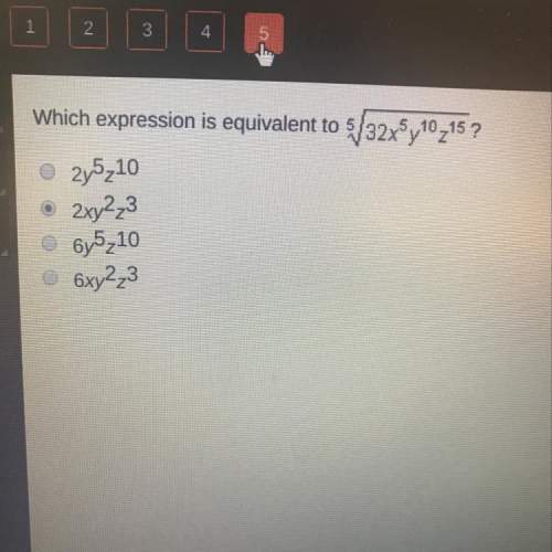 Which expression is equivalent to 5^ square root 32x5^ y10^ z15^