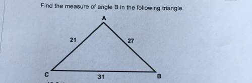 Find the measurement of angle b in the following triangle