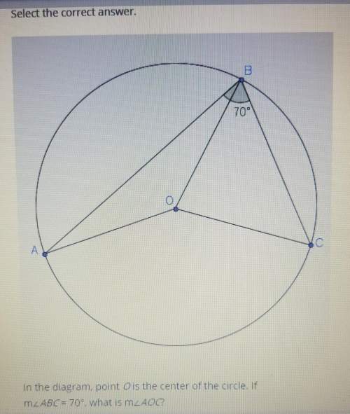 In the diagram, point is the center of the circle. ifm2abc = 70°, what is mzaoc?