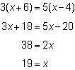 Maria solved an equation as shown below. what is the solution to maria’s equation?