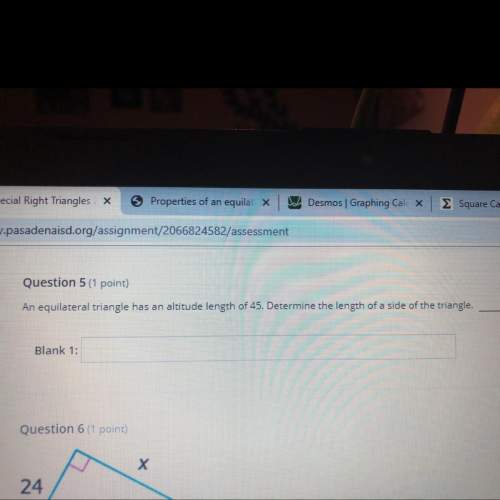 Find the length of an equilateral triangle from the altitude of 45