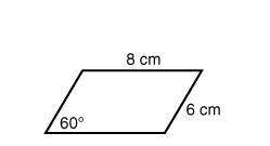 What is the area of the parallelogram? 48 sqrt(3)cm2 48 cm2 24 sqrt (3) cm2 24 cm2