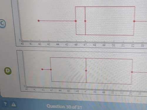 Choose the box plot that represents the data set shown below students' heights (in.) 46 51 42 46 52