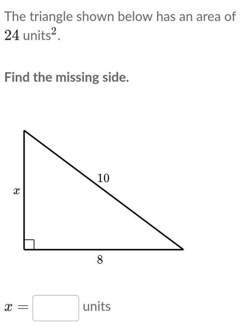 This triangle below has an area of 24 units squared. find the missing side.