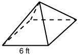 Asquare pyramid is 6 feet on each side. the height of the pyramid is 4 feet. what is the total area