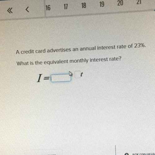 Acredit card advertises an annual interest rate of 23%. what is the equivalent monthly interest rate