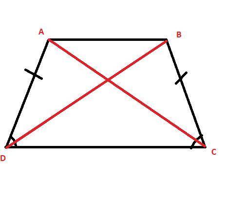 The diagonals of an isosceles trapezoid are congruent
